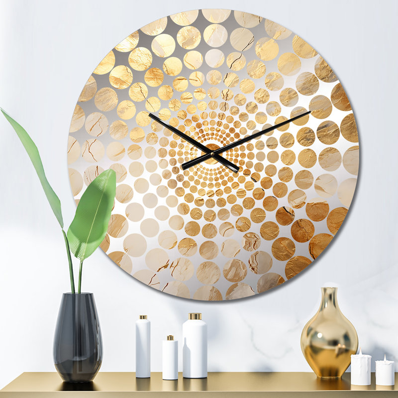 Horloge murale Avyaan, Médium,  Gold Marble
