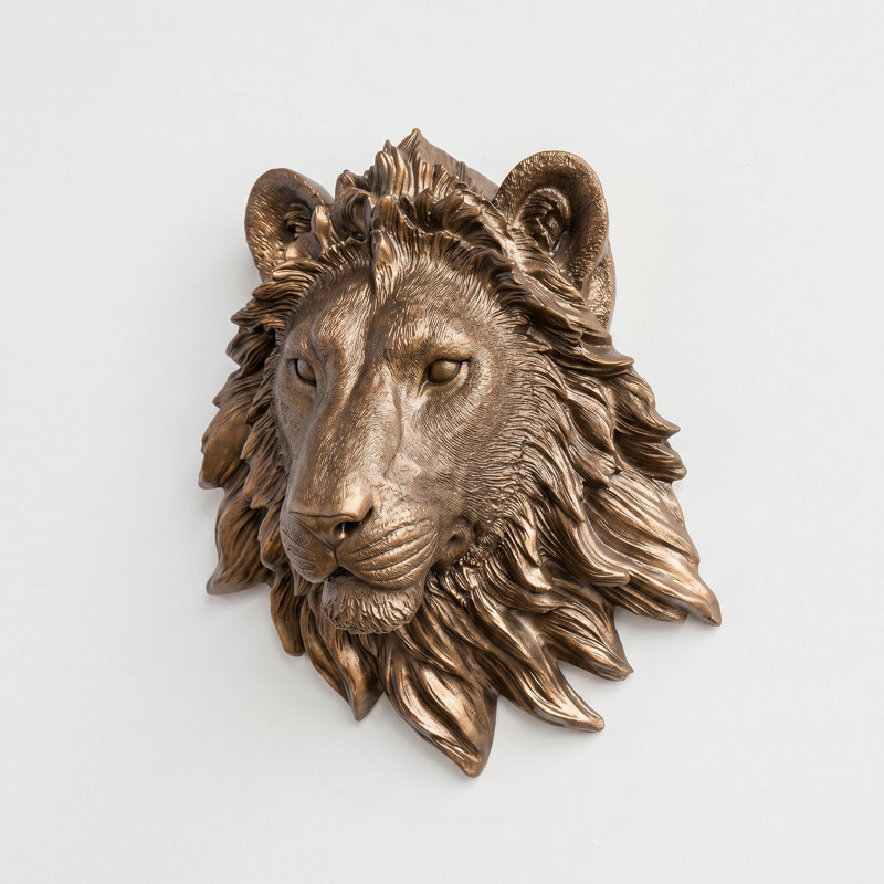 Mini décoration murale mini lion, Bronze