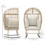 Fauteuil à bascule extérieur en osier avec coussin Wicker