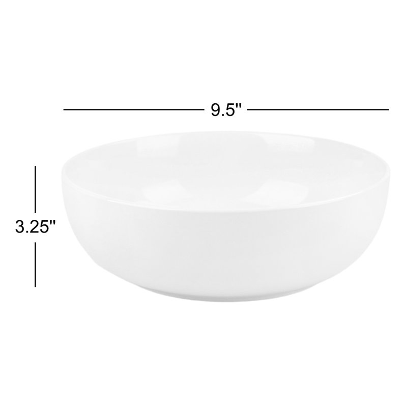 Bol de service Wayfair Basics® Burkeville, Blanc, Ensemble de 3