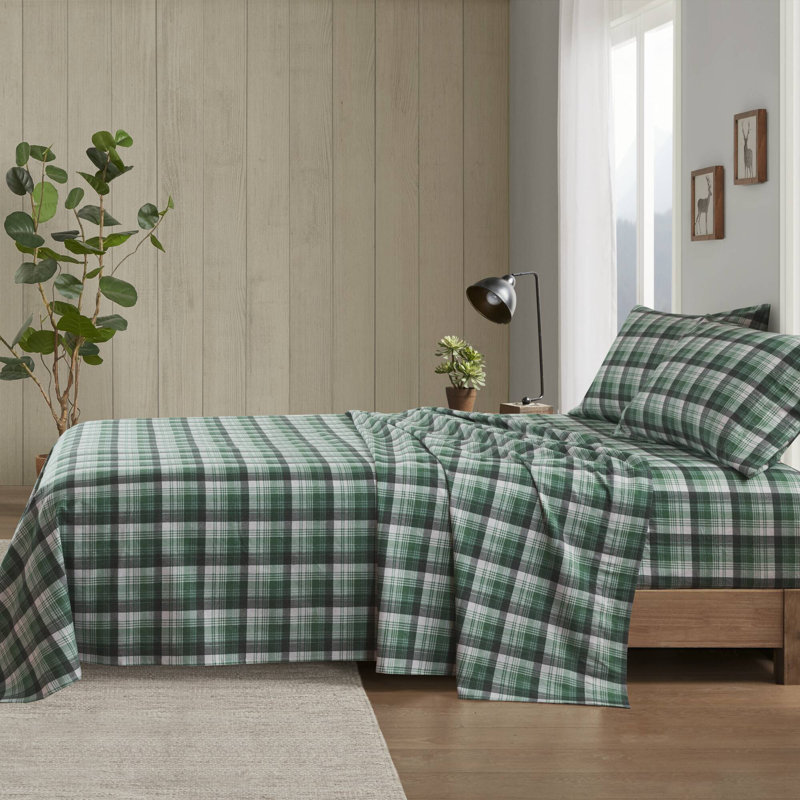 Woolrich 100% Cotton Flannel Sheet Set, Full Sheet Set with 2 Pillowcases, Tan Cars