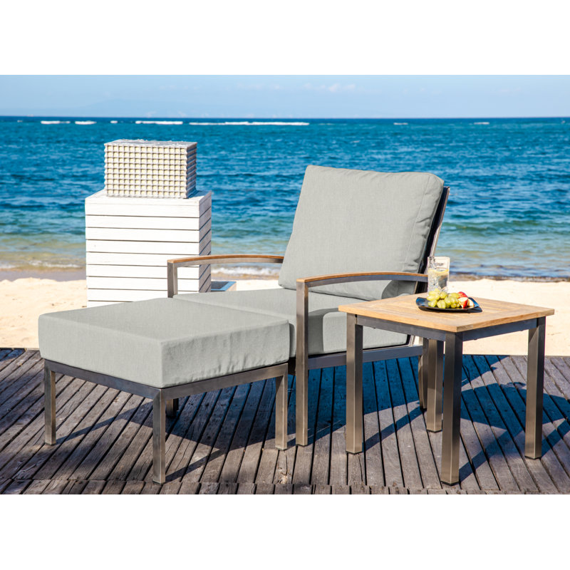Avanti Stainless Steel Sling Outdoor Ottoman, Granite