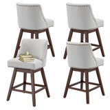 Fabric Swivel Counter Height Bar Stools(Set of 4)