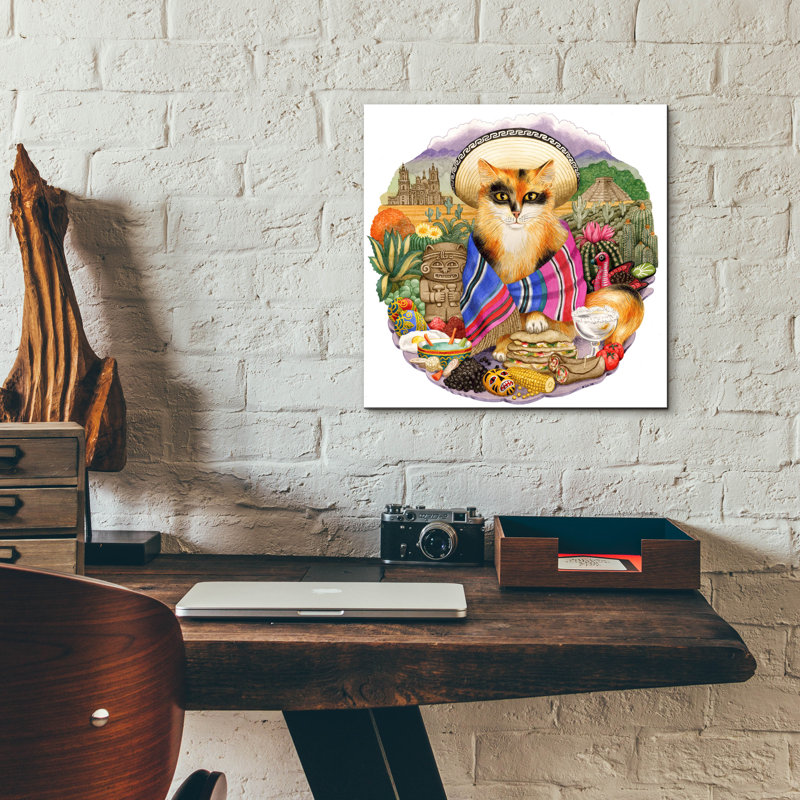  «Maiz Cat - Reproduction» par Gale Pitt, art mural en verre acrylique, 12 po x 12 po, H 12 po x l 12 po
