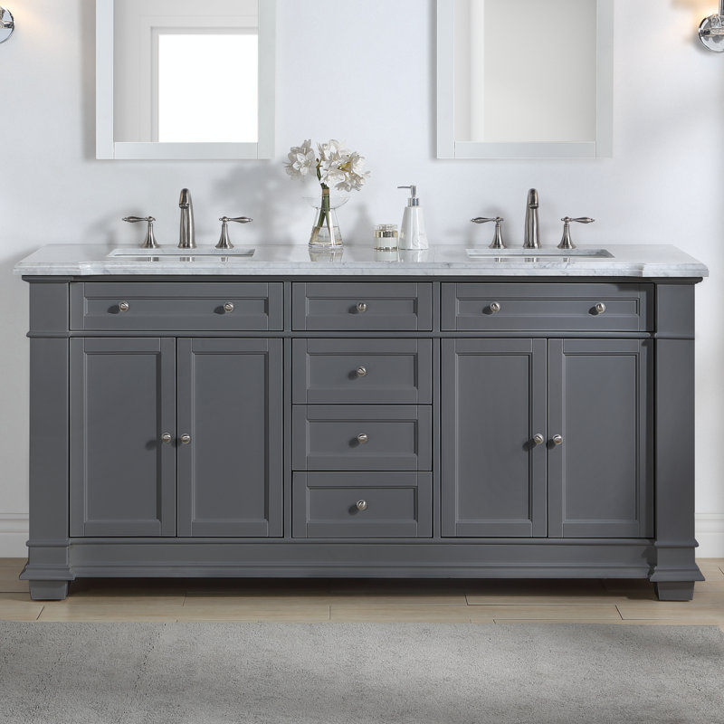 Claridge 72" Double Bathroom Vanity Set, Gray