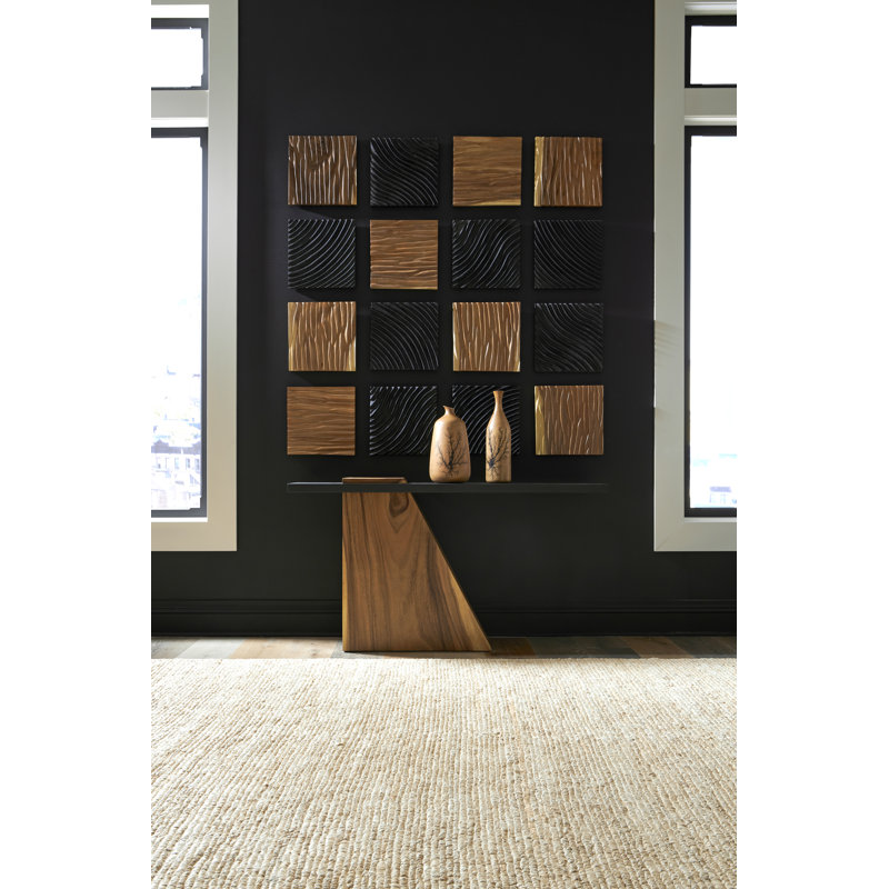 Slant Console Table, Natural/Black