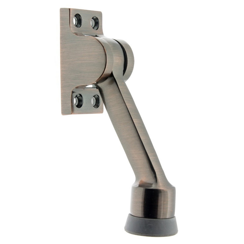 Solid Brass Kick Stop, Antique Copper