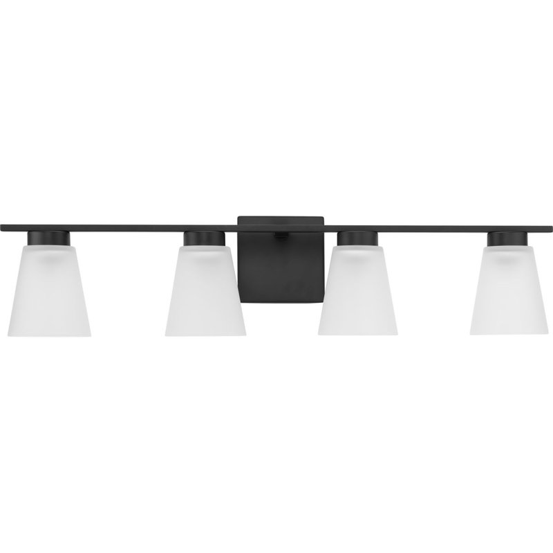 Tanner Brushed Nickel 4-Light Vanity with Etched Glass Shades