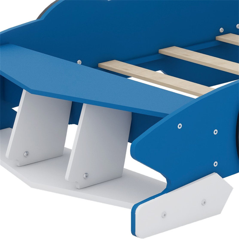 Lit plateforme avec roulettes Race, Lit simple, Bleu