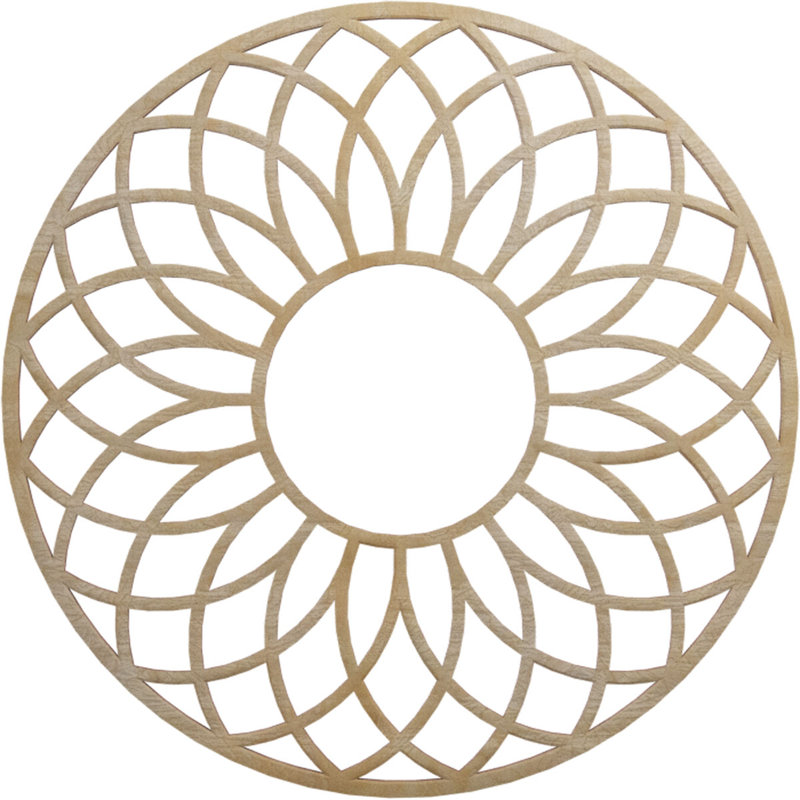 Médaillon de plafond 26 "x 27" x P 7/8 "x P 1/4" Cannes, Bouleau, H 24 po x l 24 po x P 0,25 po