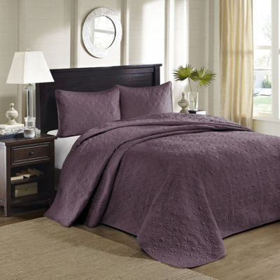 Literie réversible violette King/King - Garnissage en coton prélavé et deux taies d'oreiller incluses pour un sommeil confortable. Décoration de chambre décontractée et chaleureuse.