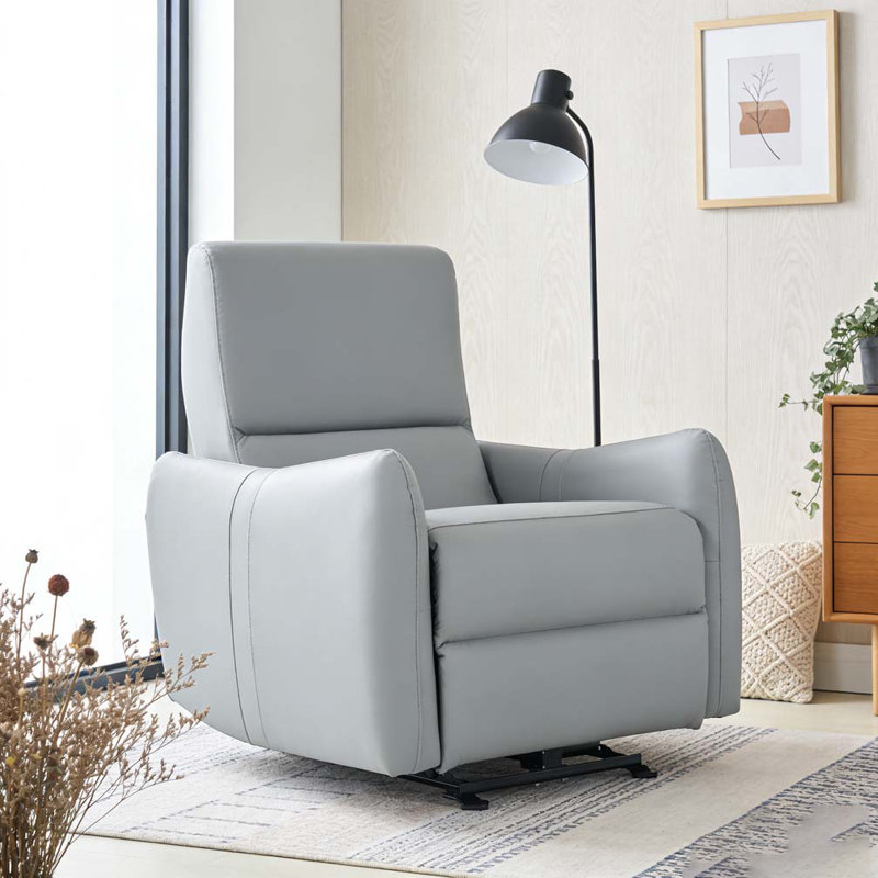 Fauteuil inclinable électrique Wall Wall, PU, Bleu gris