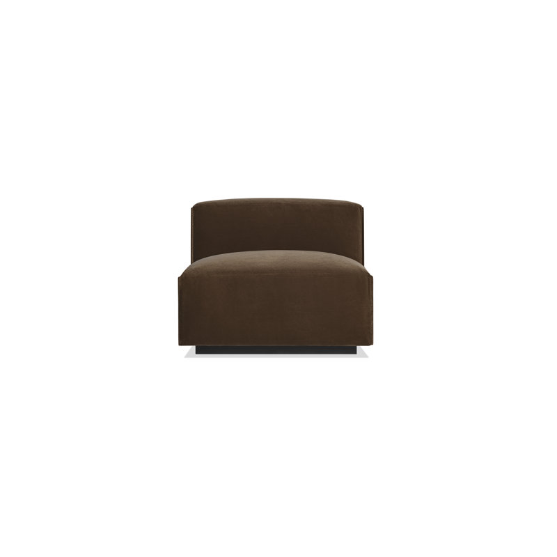 Cleon Slipper Chair, Coffee Velvet Polyester Blend