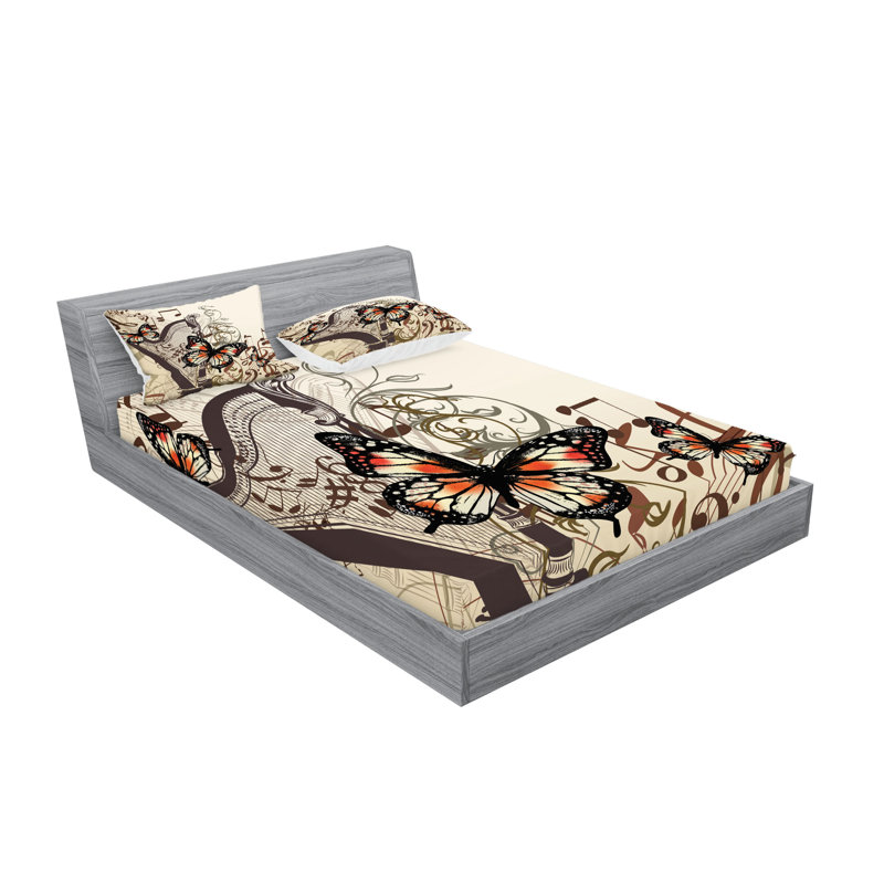 Drap-housse et coussin décoratif Ambesonne, Ensemble de draps pour très grand lit californien