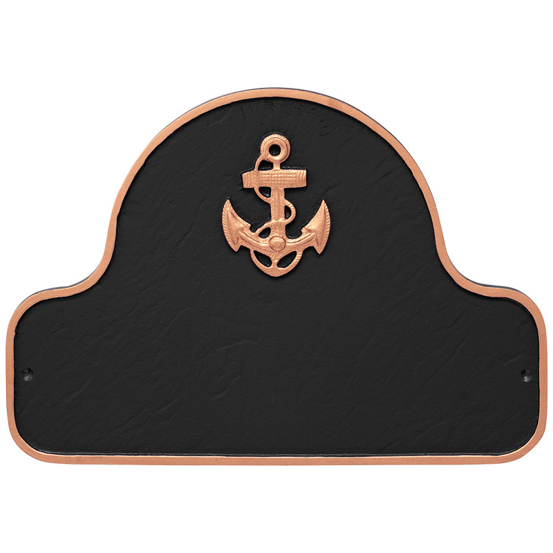Plaque d'adresse Anchor Arch, Noir / Cuivre