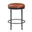 Tabouret à hauteur de comptoir sans dossier en similicuir - structure en métal, repose-pieds, aucun assemblage requis, peu encombrant avec siège confortable, prêt à l'emploi
