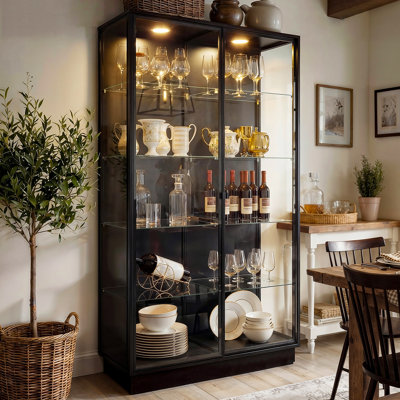 72”H China Cabinet Display Case With Light by Latitude Run