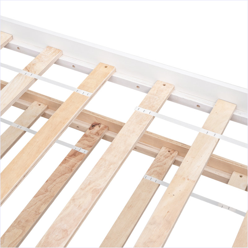 Lit simple avec lit gigogne, Blanc