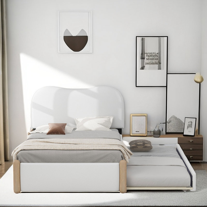 Lit plateforme Berber, Lit simple, Blanc