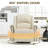 Heat Massage Manual Recliner Chair With Rocker And Swivel In Fabric For Living Room, Beige-217048567