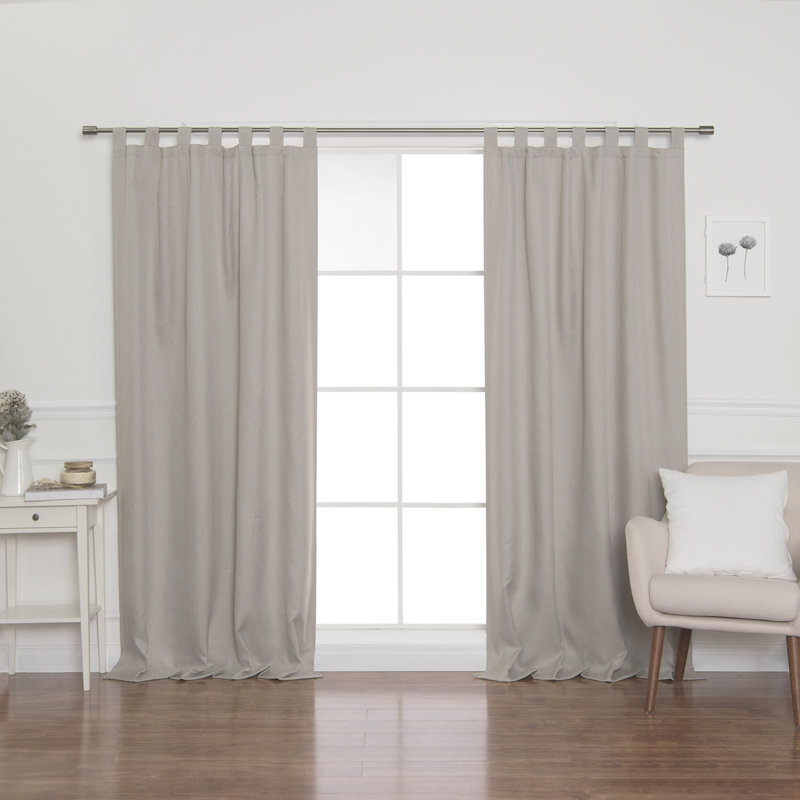 Lewandowski Linen Room Darkening Single Curtain Panel, Beige, 52" W x 84" L