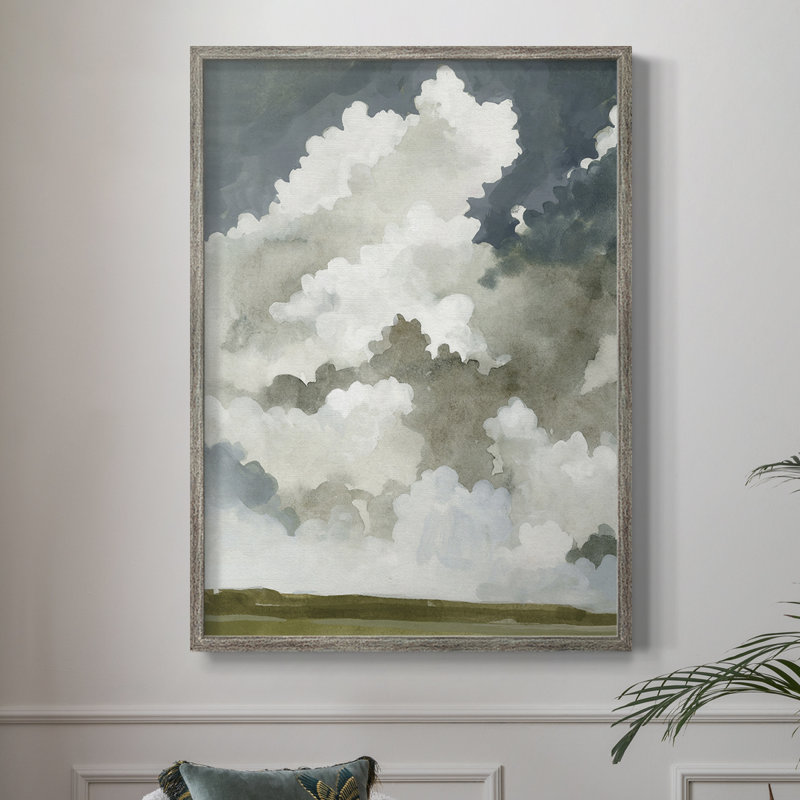 «Vast Neutral Sky I», reproduction encadrée - bois massif, H 15 po x l 12 po