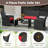 8 PCS Patio Conversation Set with Seat Cushions & Tempered Glass Tabletop, Porch Red+Black-446551942-446551939