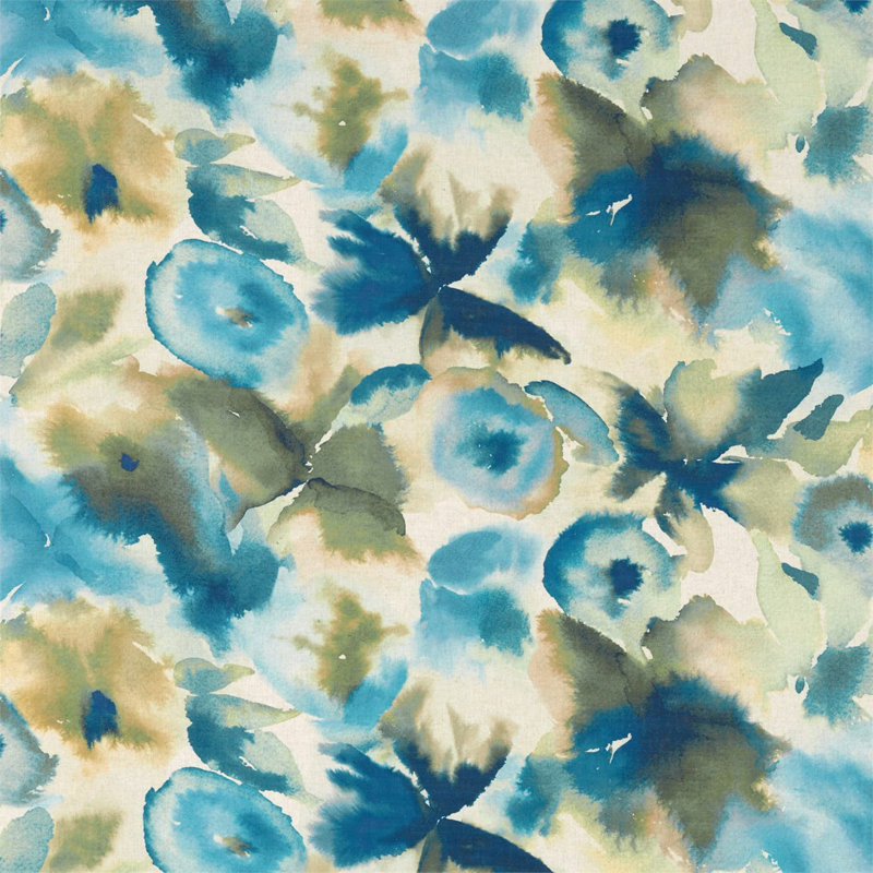 Flores Fabric, Sky/Emerald/Zest