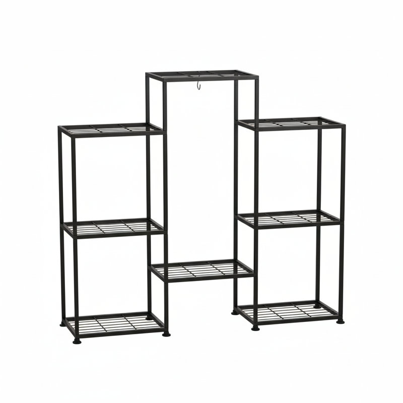 Support pour plante à 8 niveaux en métal - Tablette intérieure / extérieure à plusieurs niveaux pour plantes multiples