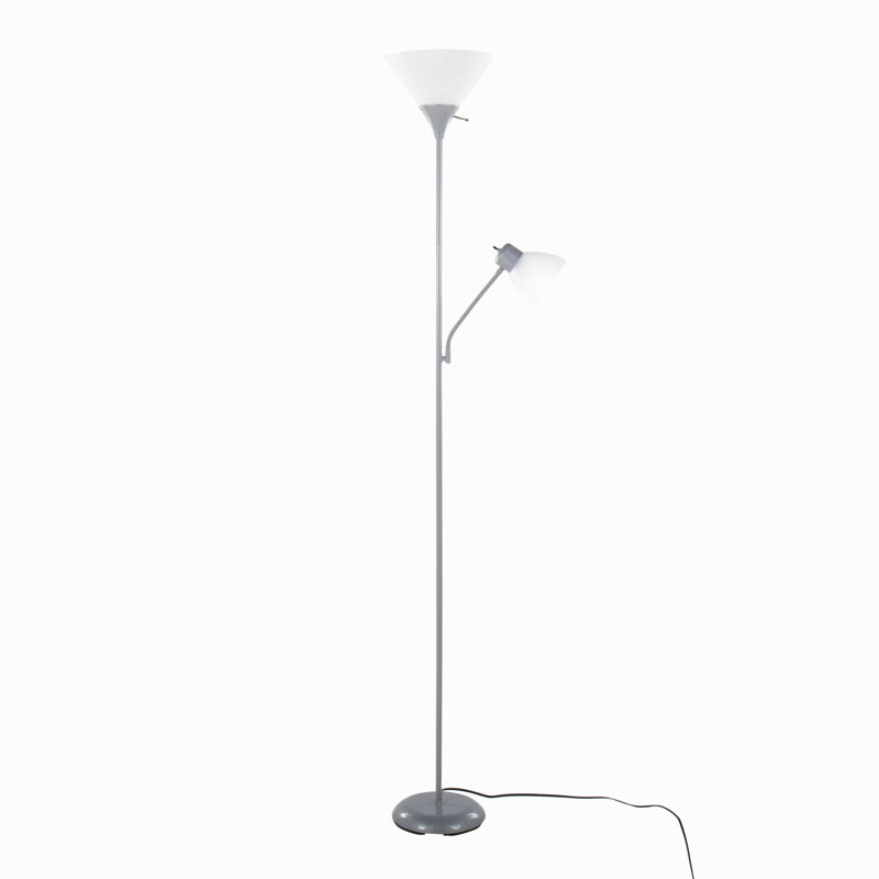 72" Contemporary White Metal Floor Lamp