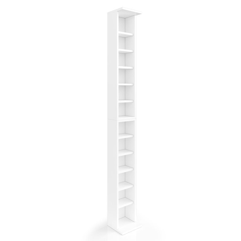 H Media Shelves, White