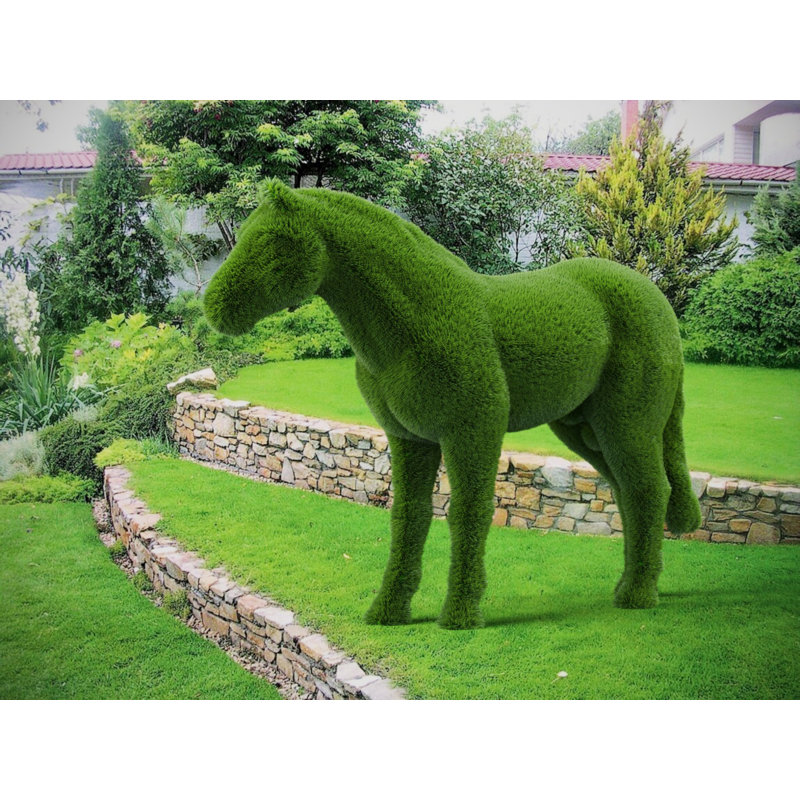 Topiaire d'extérieur cheval vert