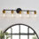 Modern Black And Gold Bathroom Vanity Light Fixture With Clear Glass Shades, 5-Light Wall Sconce For Mirror, Bedroom, Living Room