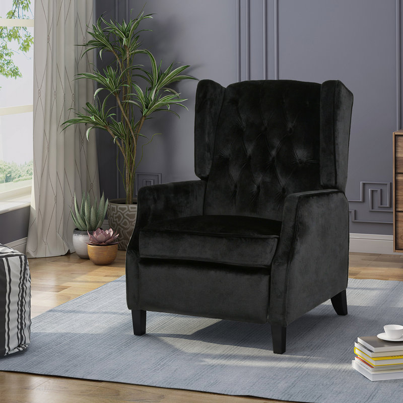 Fauteuil inclinable, Velours noir