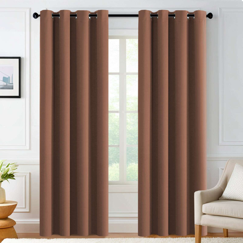 Blackout Curtains for Bedroom/Living Room 2 Panels Set - Thermal Insulated Room Darkening Grommet Top Curtains, 52" W x 84" L