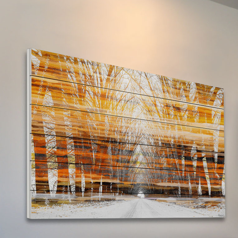 « orange stripeed sky » par parvez taj,-reproduction de photo sur bois, H 24 po x l 36 po x P 1,5 po