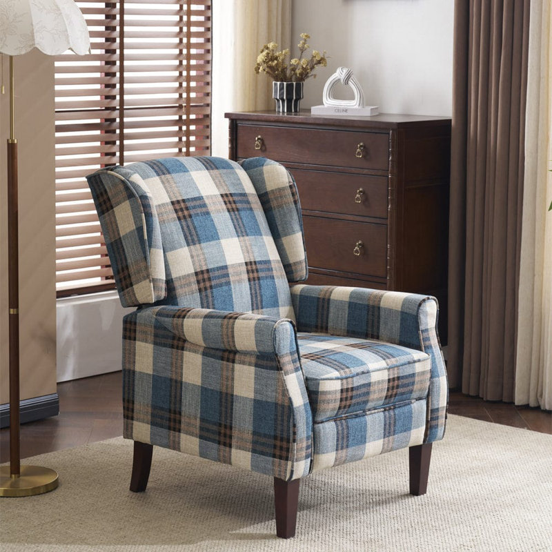 Imogen 70cm Wide Wing Chair Recliner, Blue