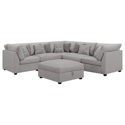 Lafayette Grey 6-Piece Upholstered Sectional Sofa