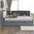Wood Full Size Platform Bed With Trundle, Shelves And Storage Headboard, Gray-1306123511
