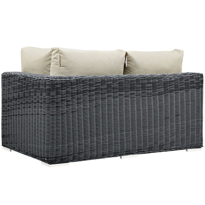 Modway Invite Outdoor Patio Sunbrella Right Arm Loveseat, Antique Beige Sunbrella® Canvas