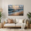 «Coastal Evening Beach», art mural en métal gris-895060199