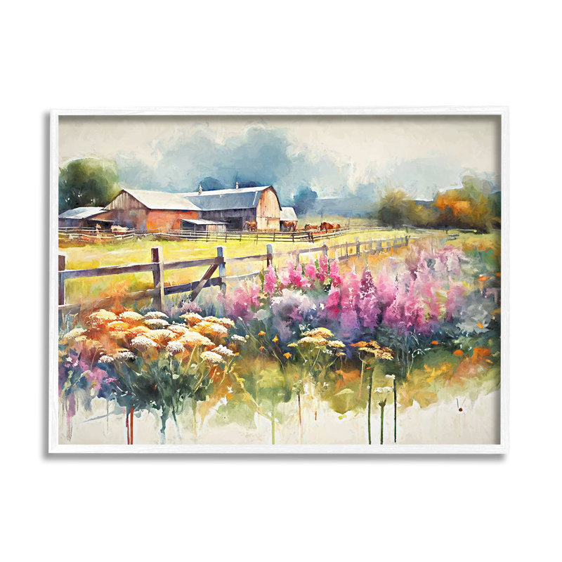 «Country Barn Modern» par Ramona Murdock, reproduction d'art sur bois, Estampe numérique encadrée blanc bord de mer