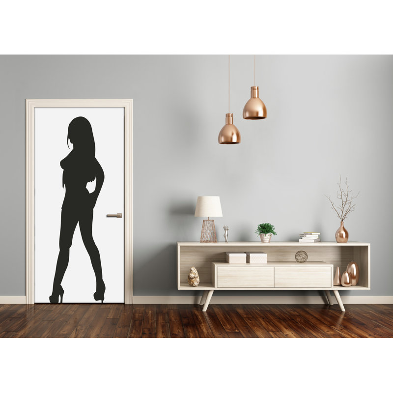 Silhouette Of A Woman Door Decal