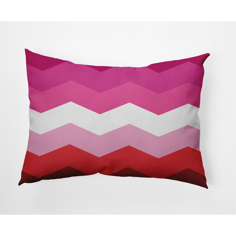 Chevron Reversible Throw Pillow, Pink