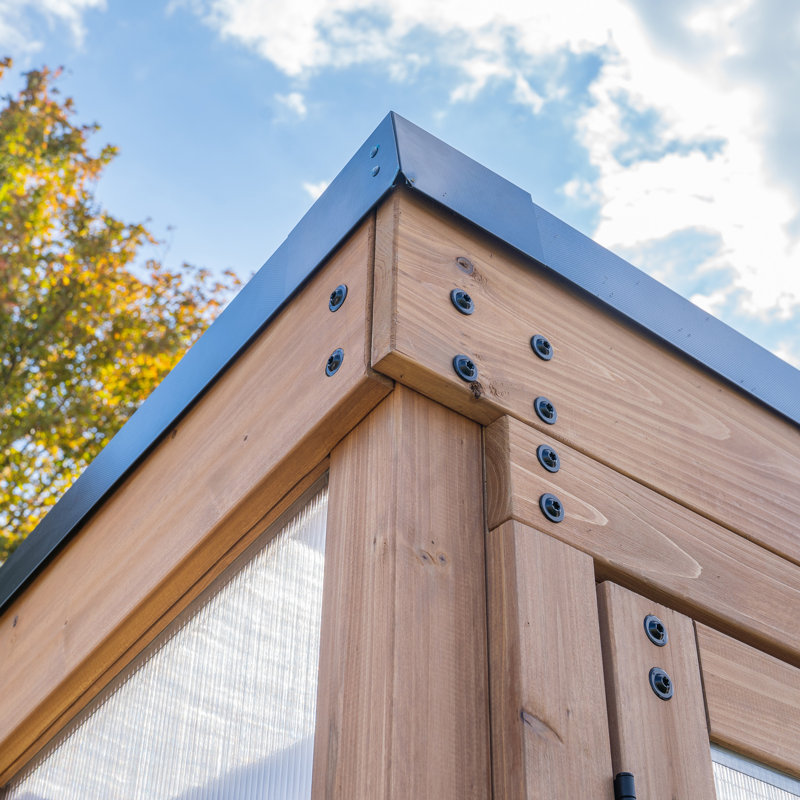 9 x 6 Cedar Wood and Polycarbonate Greenhouse
