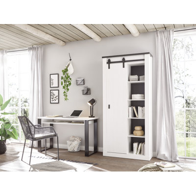 Jackeline 2 Piece Writing Desk Office Set with Chair Bookcase