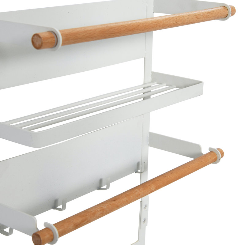 Support de rangement magnétique en métal, Blanc