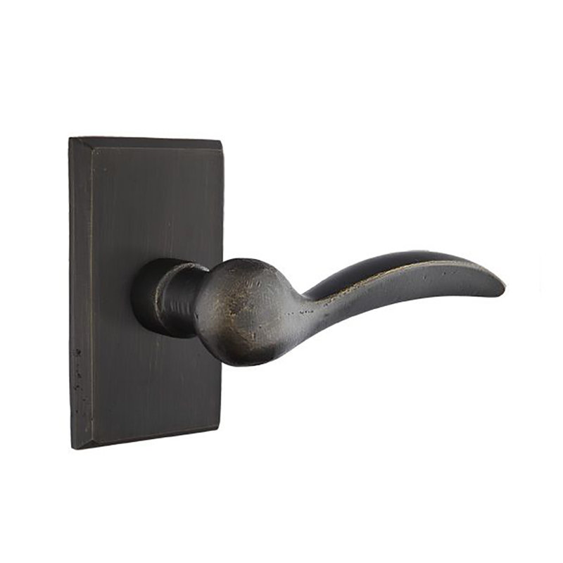 Poignée de porte avec rosette Durango Passage, Bronze moyen, Droite