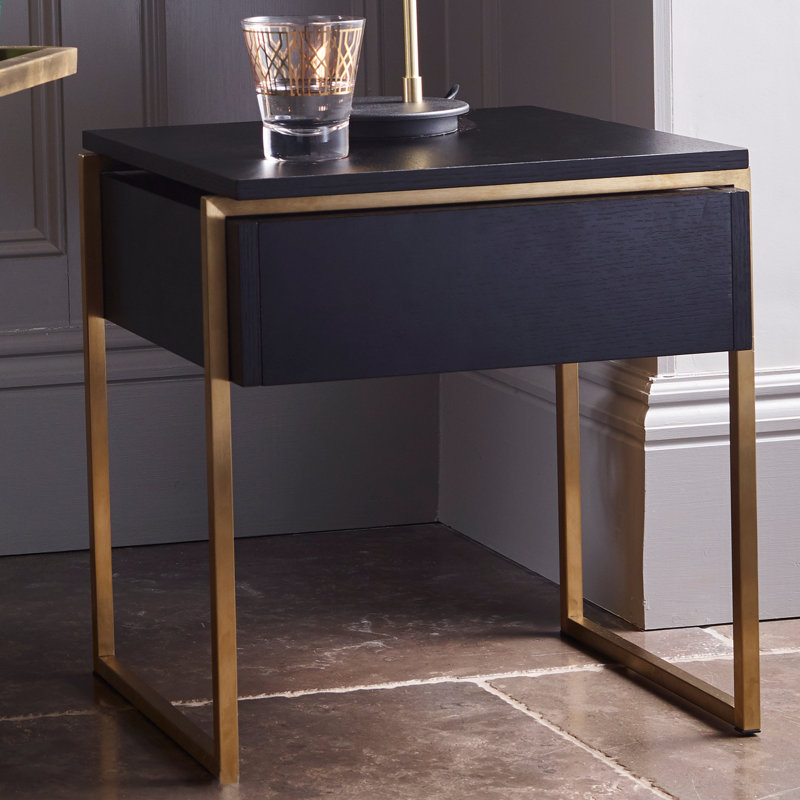 Euclid Frame End Table, Brass Brushed