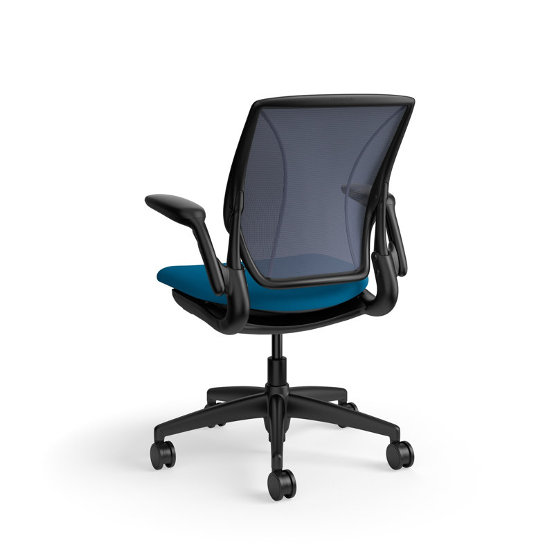 Fauteuil de travail ergonomique avec dossier Caraway World ML et siège rembourré Corde 4, Bleu / bleu paon, Noir